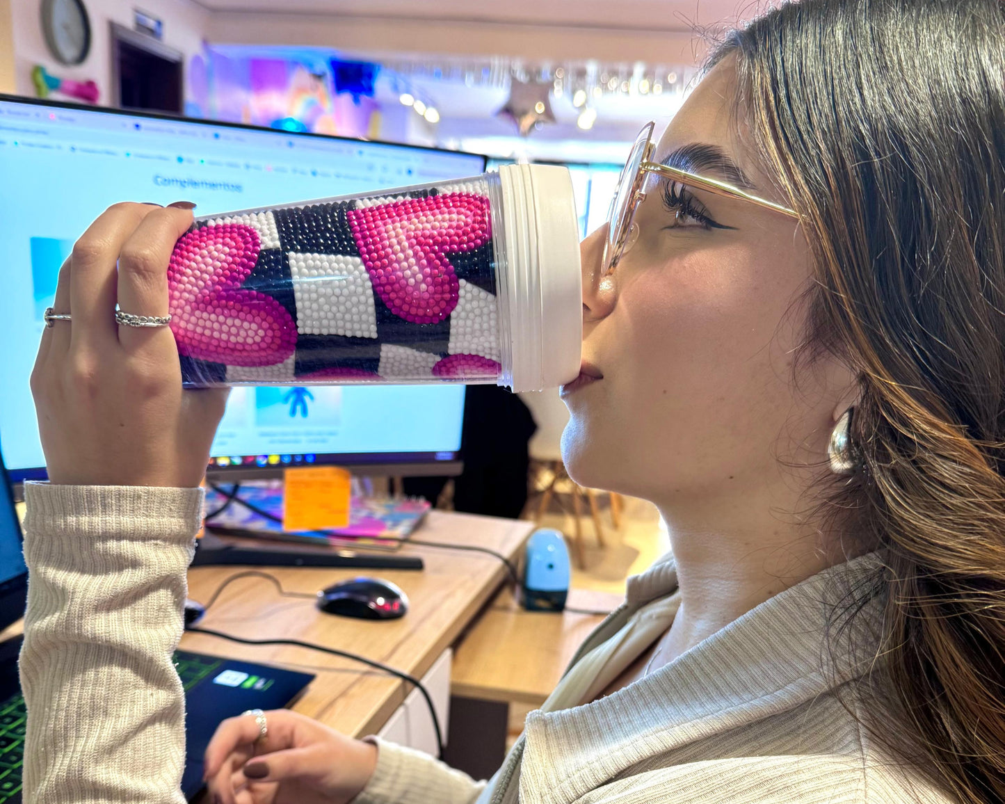 Corazones Ajedrez - Mug para hacer con Diamantes
