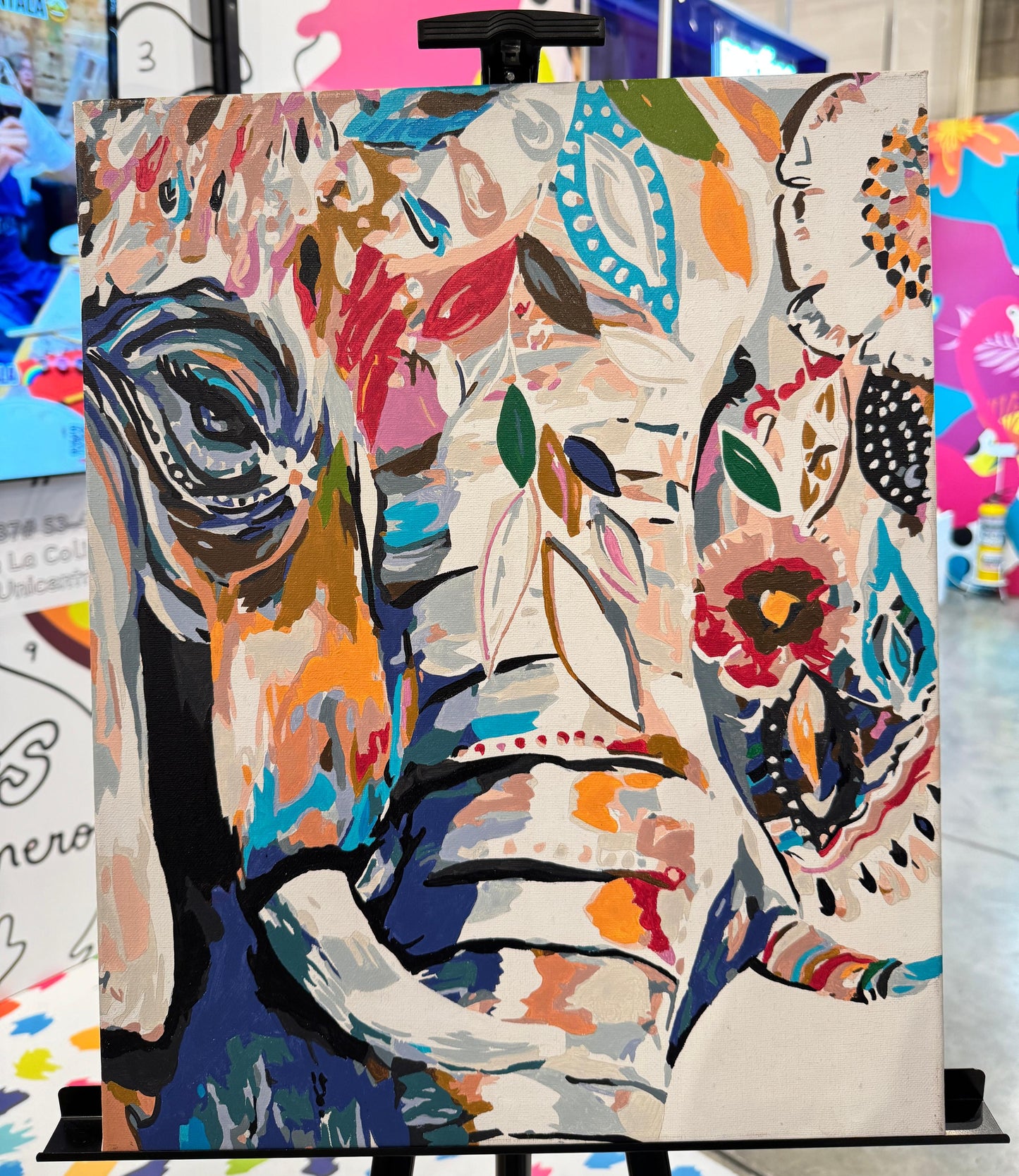 Elefantes Flores - Kit de Pinturas por Números