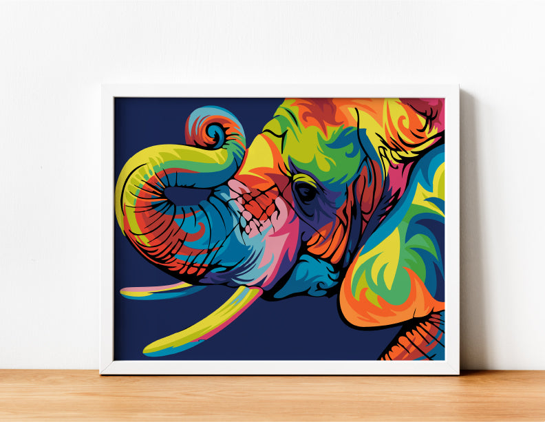 Elefante de lado - Kit de Pinturas por Números