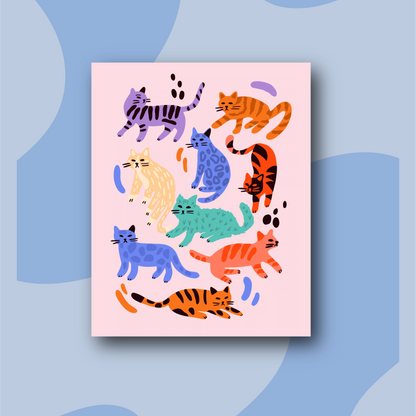 Cat Lovers - Kit de Pinturas por Números 30x40cm - Para Principiantes