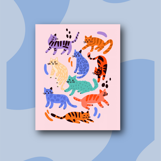 Cat Lovers - Kit de Pinturas por Números 30x40cm - Para Principiantes