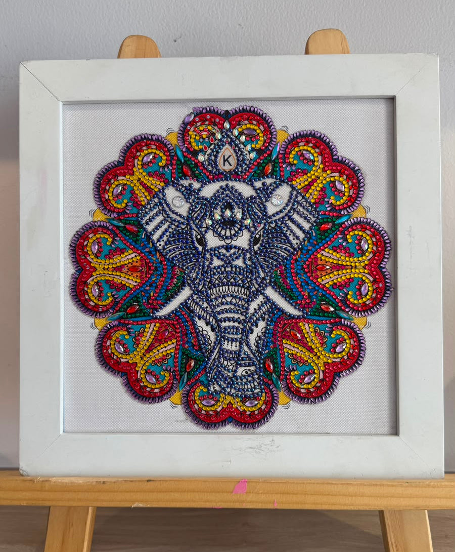 Mandala Elefante Flor- KIT Por Piedritas - 40% DESCUENTO