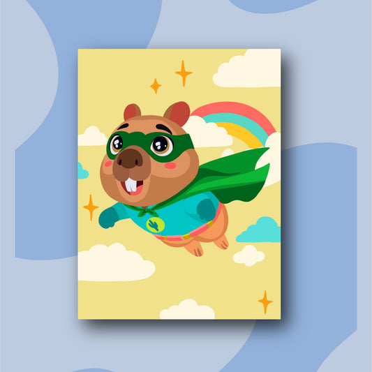 Capibara - Chigüiro - Kit de Pinturas por Números Para Niños - Nivel para Principiantes