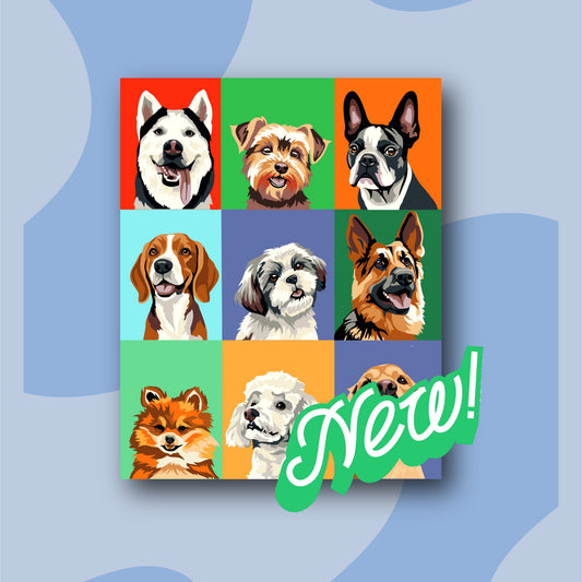 Mosaico Perros - Kit de Pinturas por Números  - Nivel Intermedio