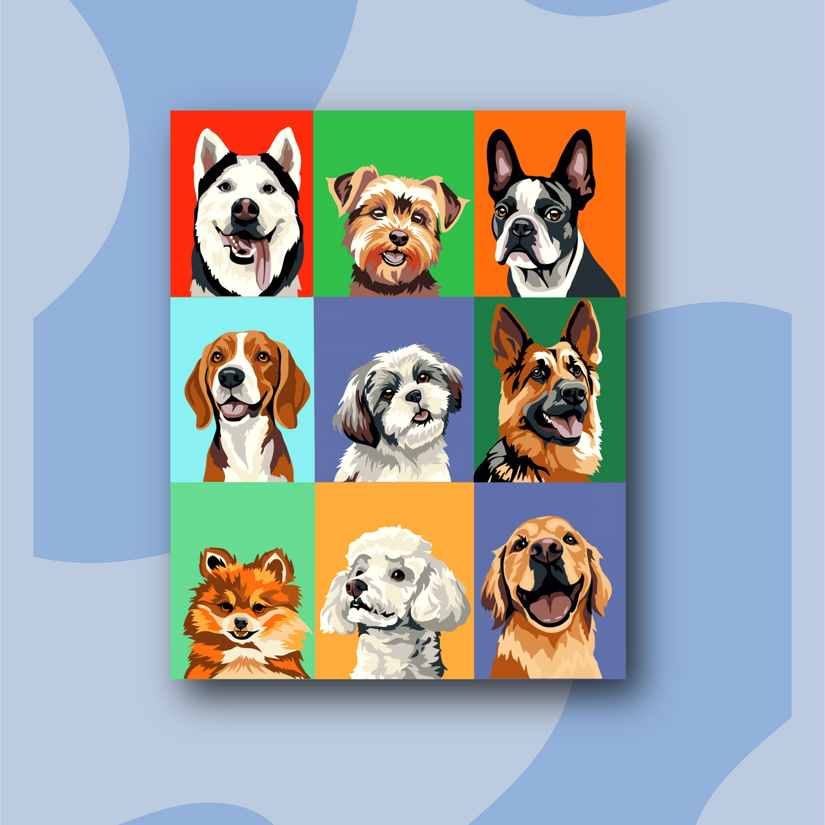 Mosaico Perros - Kit de Pinturas por Números  - Nivel Intermedio