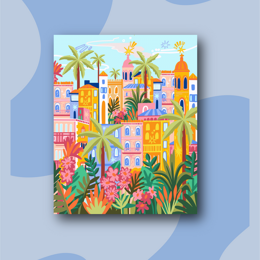 Palmeras - Kit de Pinturas por Números  - Nivel Avanzado