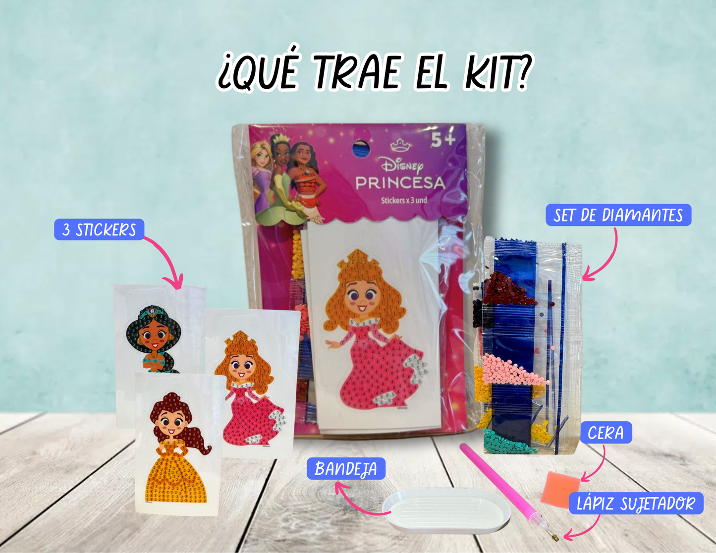 Princesas - Stickers para hacer con Diamantes