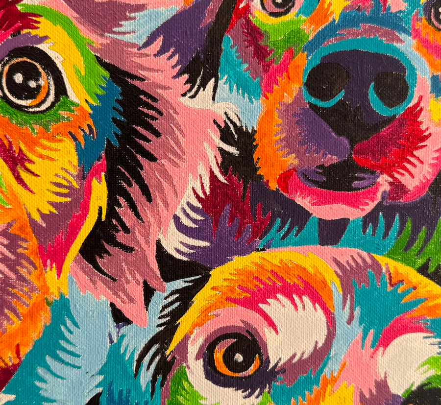 Perro Perrunos- Kit de Pinturas por Números  - Nivel Avanzado