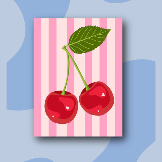 Cerezas  - Kit de Pinturas por Números 30x40cm - Nivel para Principiantes