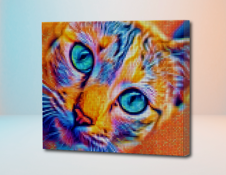 Gato Ojos  - Kit por Diamantes