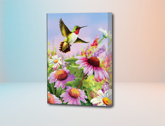 Colibrí Y Flor - Kit Por Diamantes