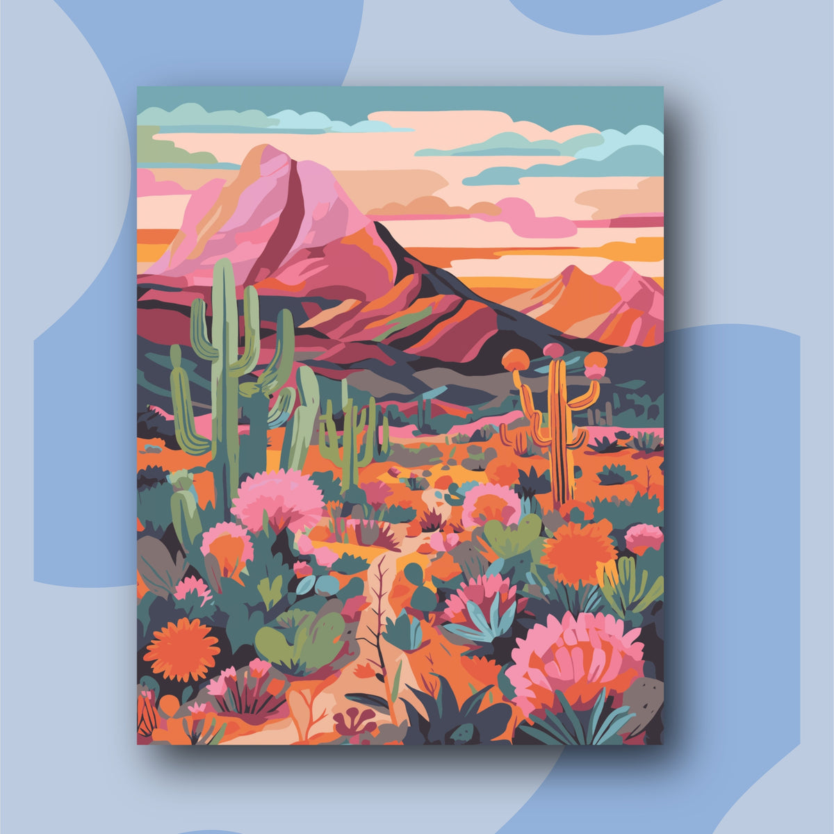 Desierto- Kit de Pinturas por Números 30x40cm - Nivel para Principiantes