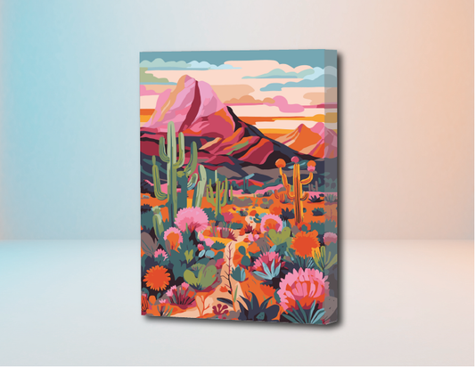 Desierto- Kit de Pinturas por Números 30x40cm - 10% POR VACACIONES DESCUENTO - TU PEDIDO SERA ENVIADO A PARTIR DEL 9 DE ENERO