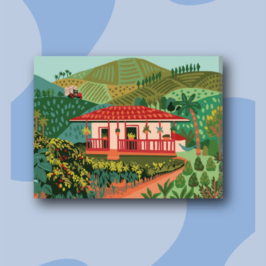 Finca Cafetera - Kit de Pinturas por Números - Nivel Intermedio