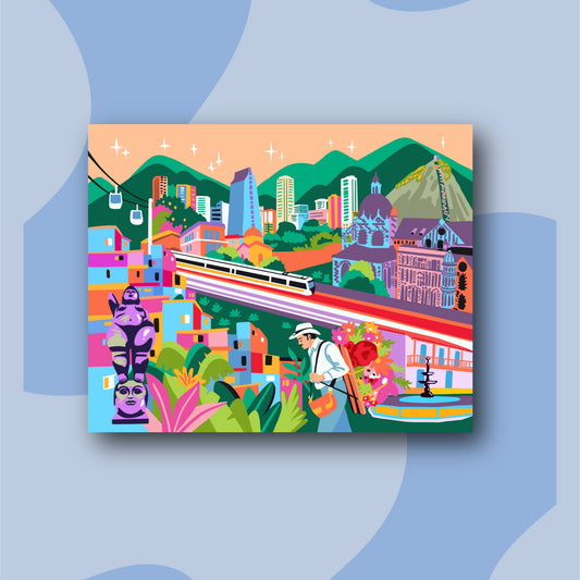 Medellin  - Kit de Pinturas por Números  - Nivel Intermedio
