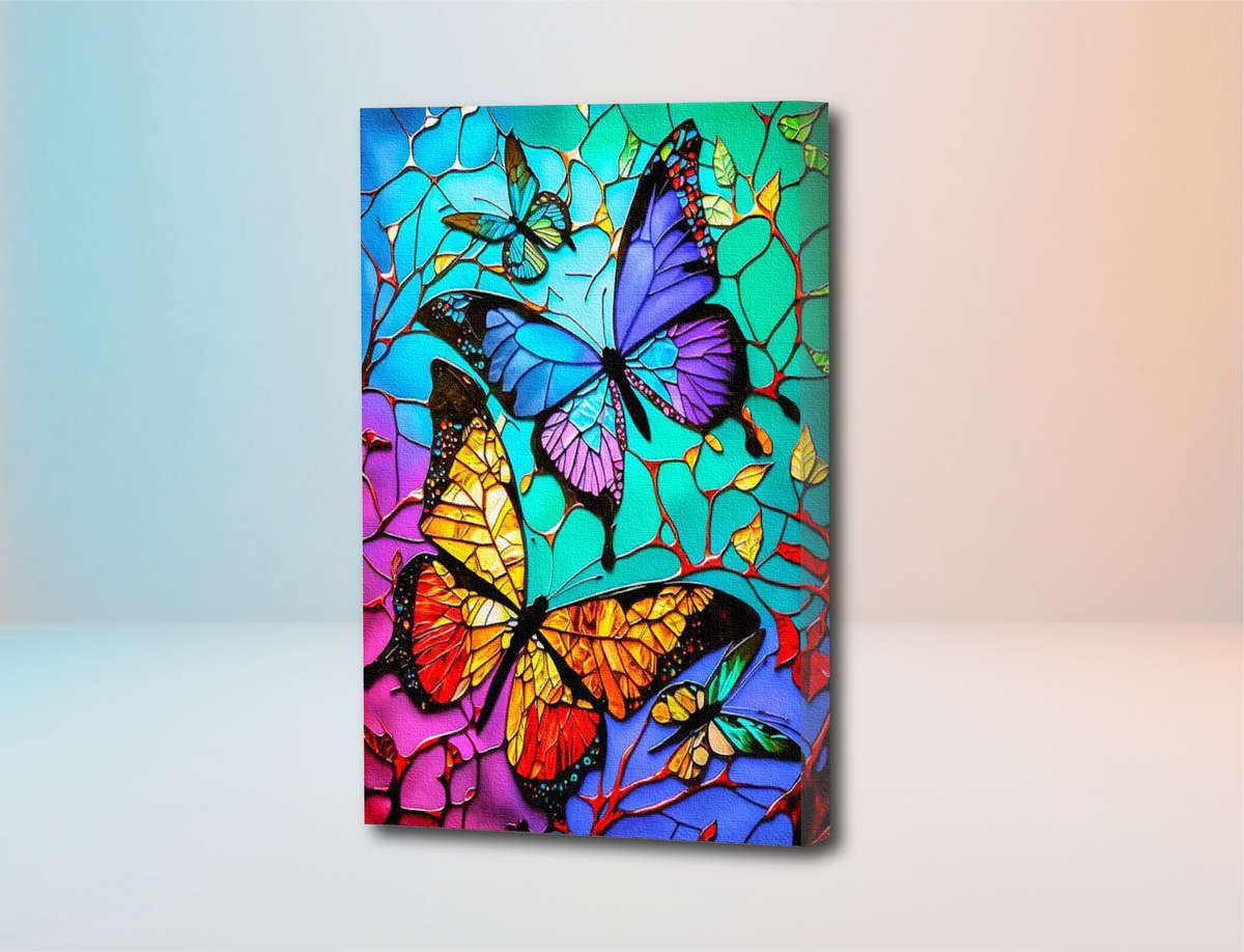 Mariposa Vitral - Kit Por Diamantes