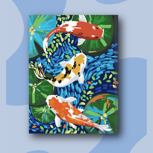 Pez Koi  - Kit de Pinturas por Números - Nivel Intermedio