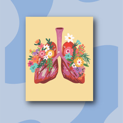 Pulmones  - Kit de Pinturas por Números - Nivel para Principiantes