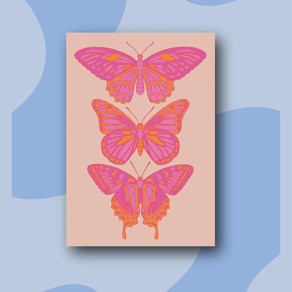 Tres Butterflies  - Kit de Pinturas por Números 30x40cm - Nivel para Principiantes