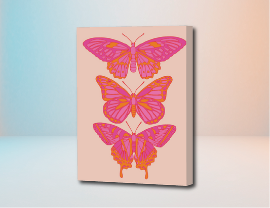 Tres Butterflies  - Kit de Pinturas por Números 30x40cm10% POR VACACIONES DESCUENTO - TU PEDIDO SERA ENVIADO A PARTIR DEL 13 DE ENERO