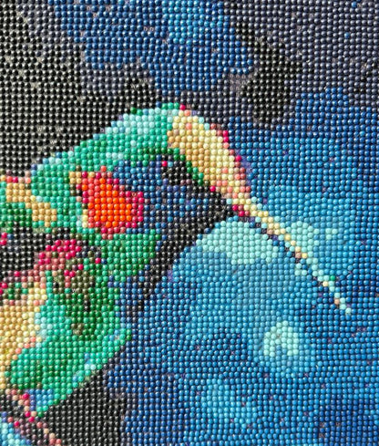 Colibrí Fondo Azul  - Kit Por Diamantes