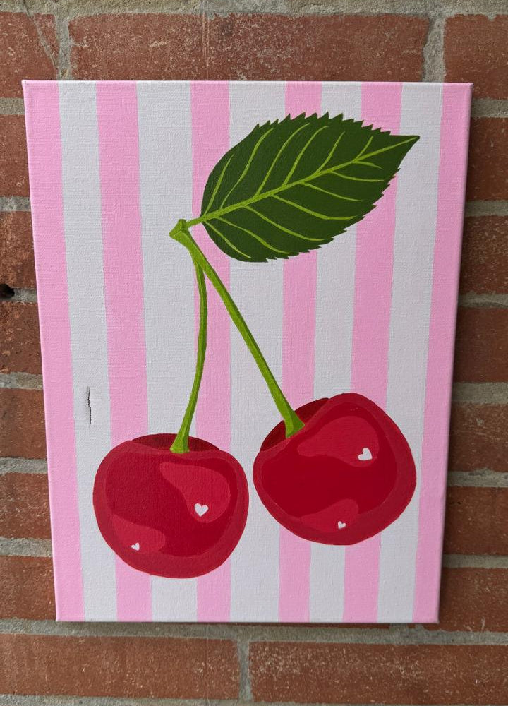 Cerezas  - Kit de Pinturas por Números 30x40cm - Nivel para Principiantes