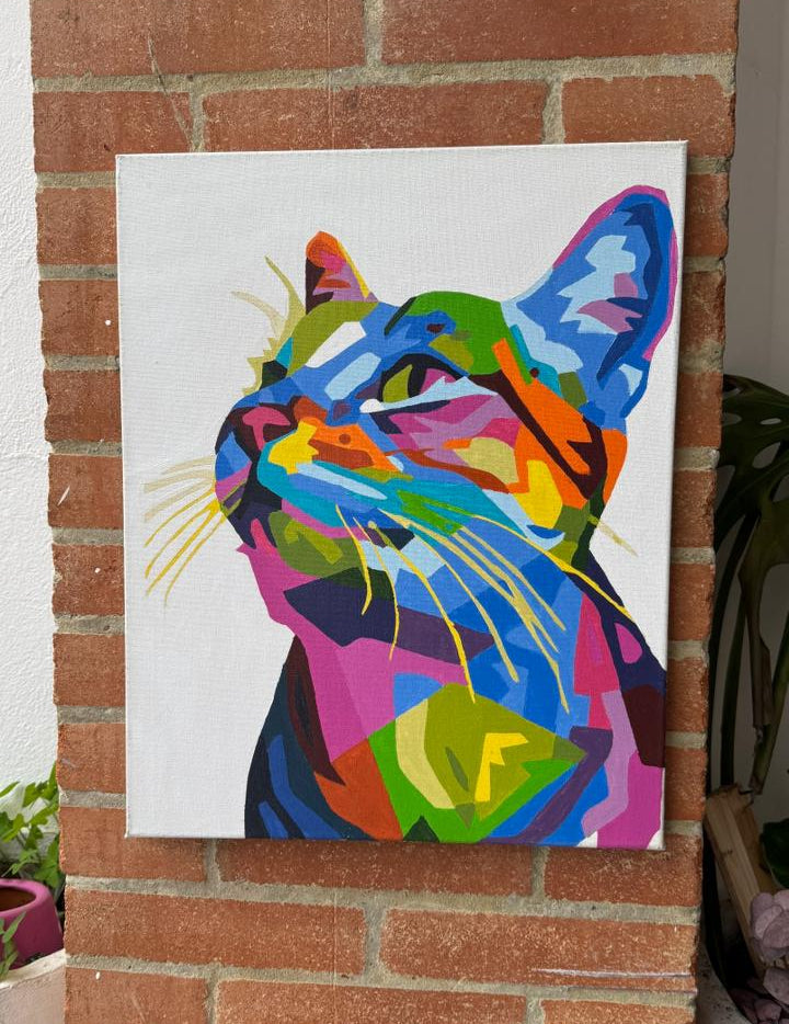 Gato Michu  - Kit de Pinturas por Números - Para Principiantes