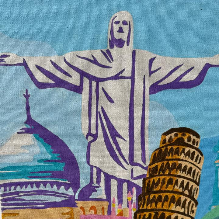 Maravillas del Mundo - Kit de Pinturas por Números - Nivel Intermedio