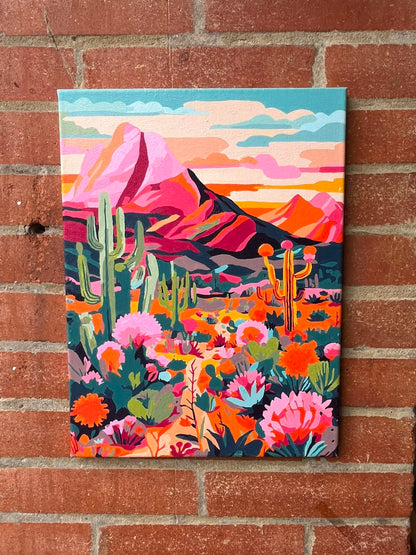 Desierto- Kit de Pinturas por Números 30x40cm - Nivel para Principiantes