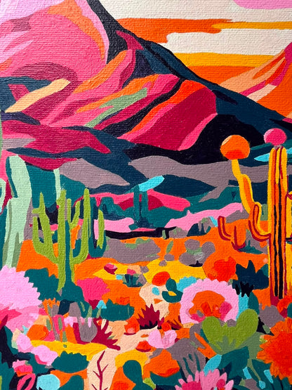 Desierto- Kit de Pinturas por Números 30x40cm - Nivel para Principiantes