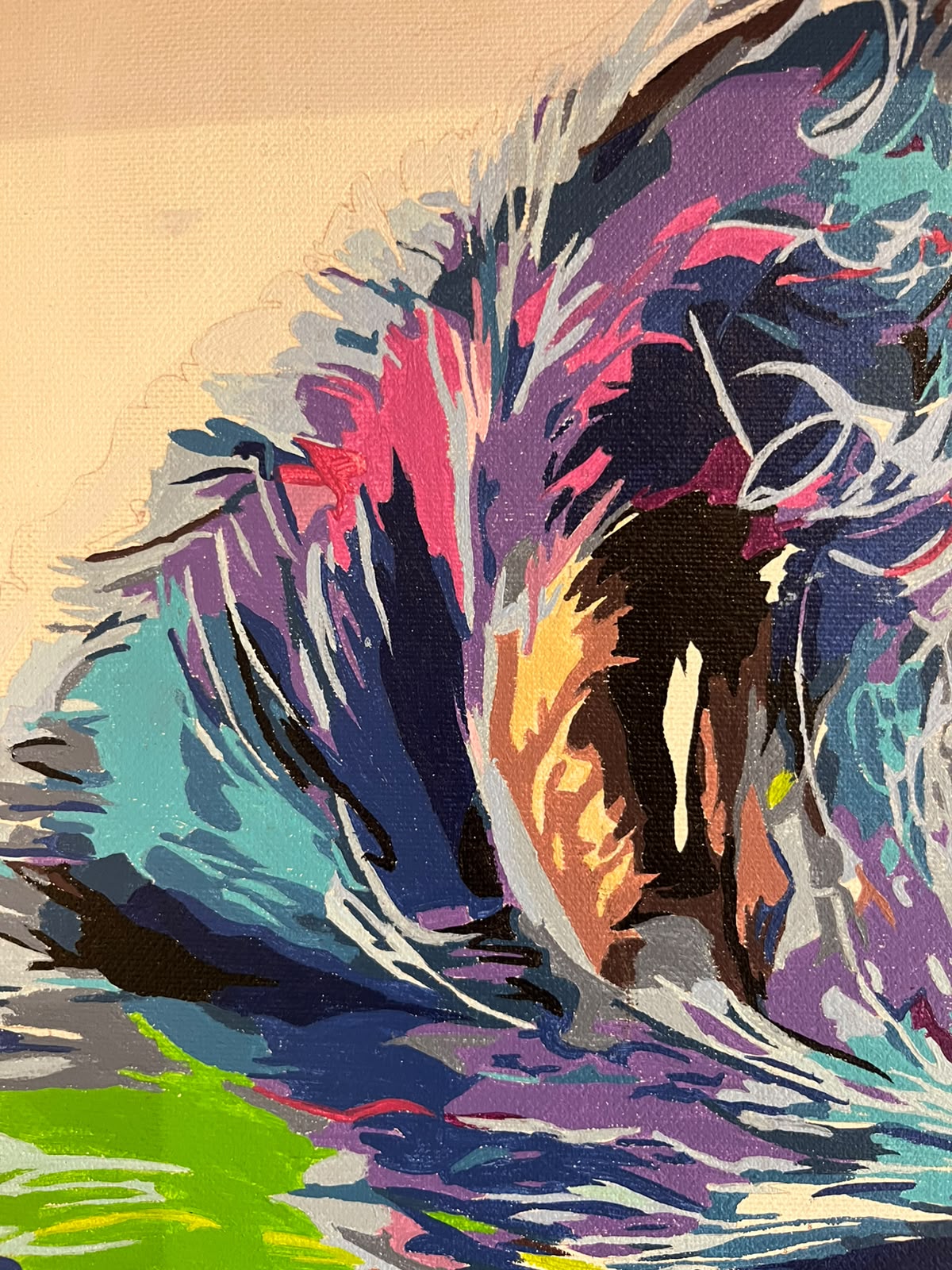 Gato Colores  - Kit de Pintura por Números - Nivel AVANZADO
