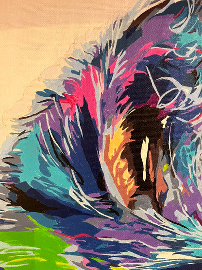 Gato Colores  - Kit de Pintura por Números - Nivel AVANZADO