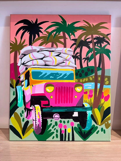 Camioneta Willys - Kit de Pinturas por Números - Nivel para Principiantes