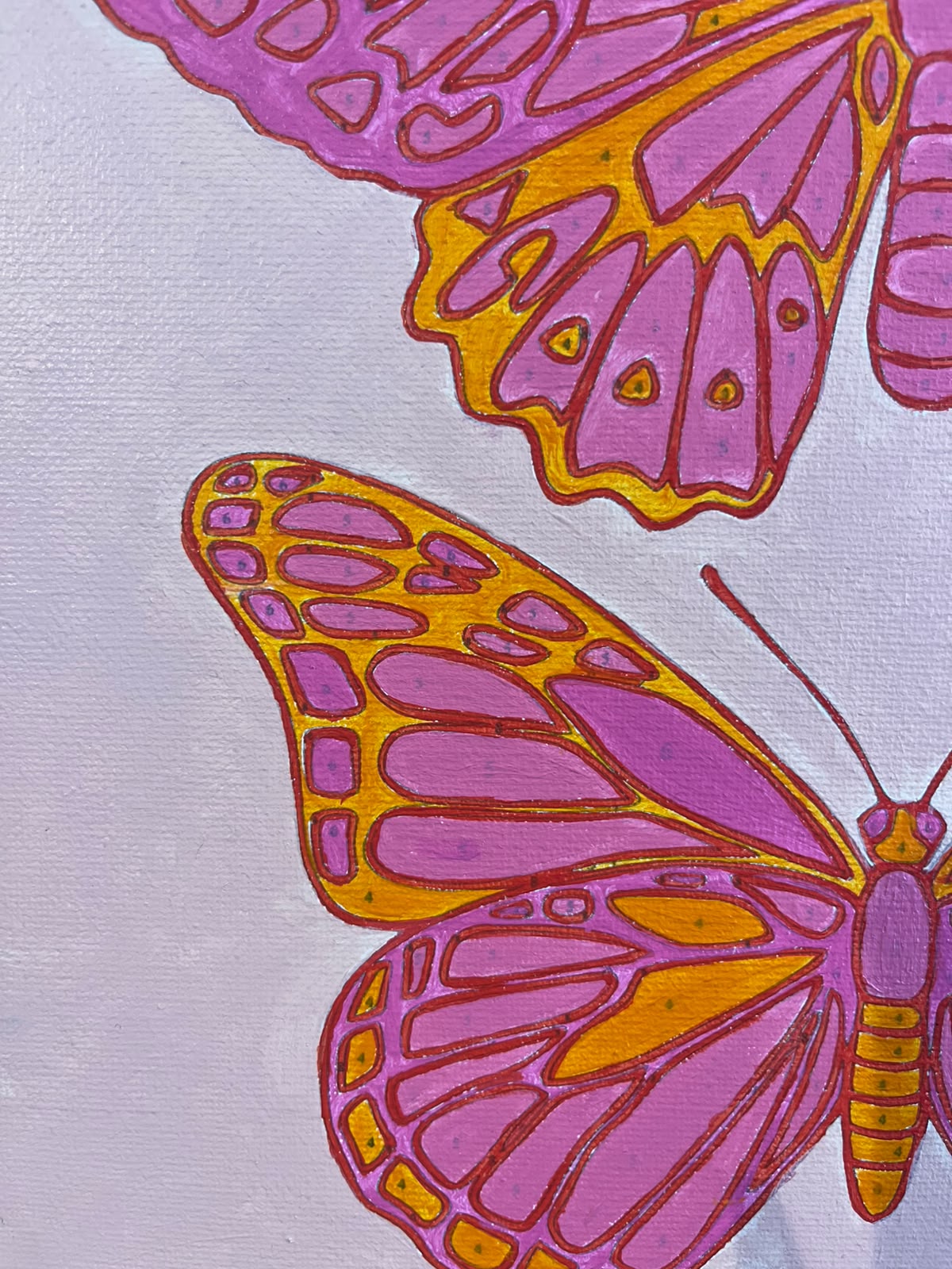 Tres Butterflies  - Kit de Pinturas por Números 30x40cm - Nivel para Principiantes