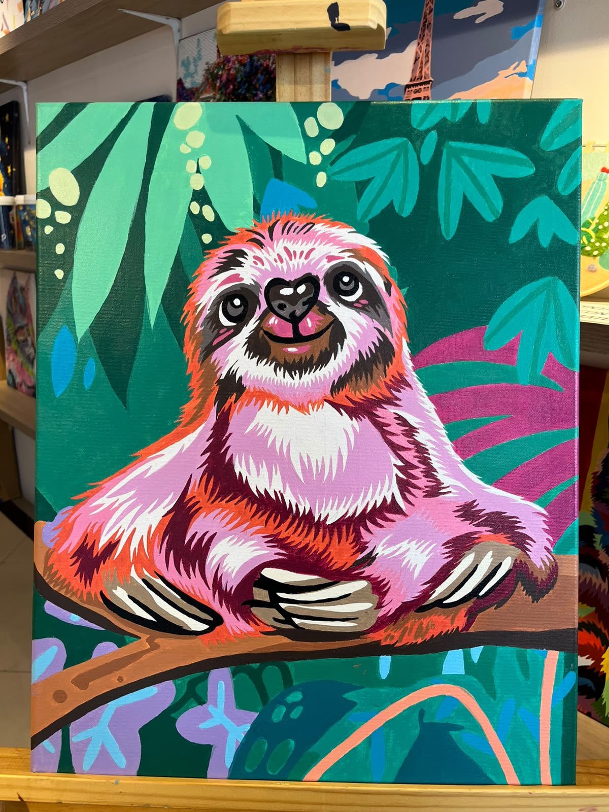 Oso Perezoso- Kit de Pinturas por Números - Nivel Intermedio
