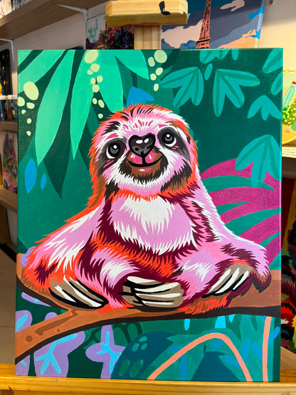 Oso Perezoso- Kit de Pinturas por Números - Nivel Intermedio