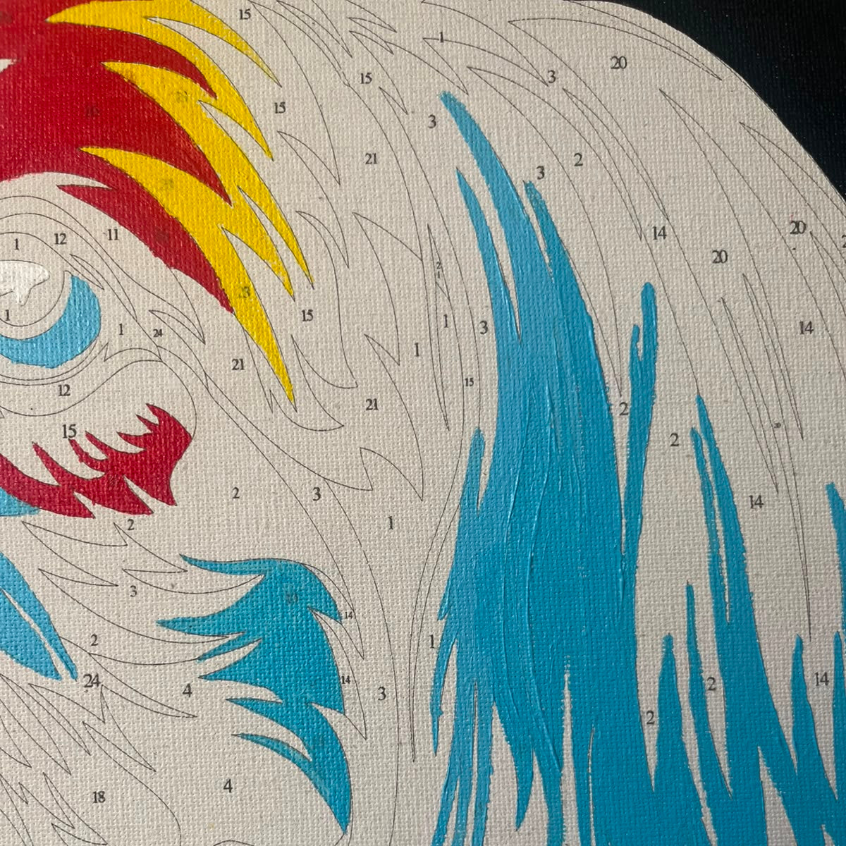 Perro fondo negro  - Kit de Pinturas por Números - Nivel Intermedio
