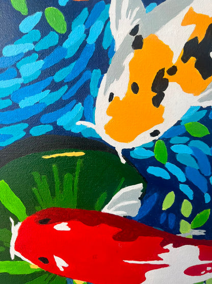 Pez Koi  - Kit de Pinturas por Números - Nivel Intermedio