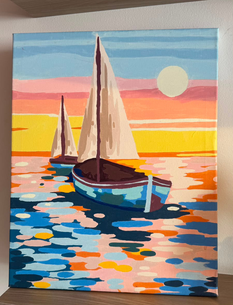Velero- Kit de Pinturas por Números - Nivel para Principiantes