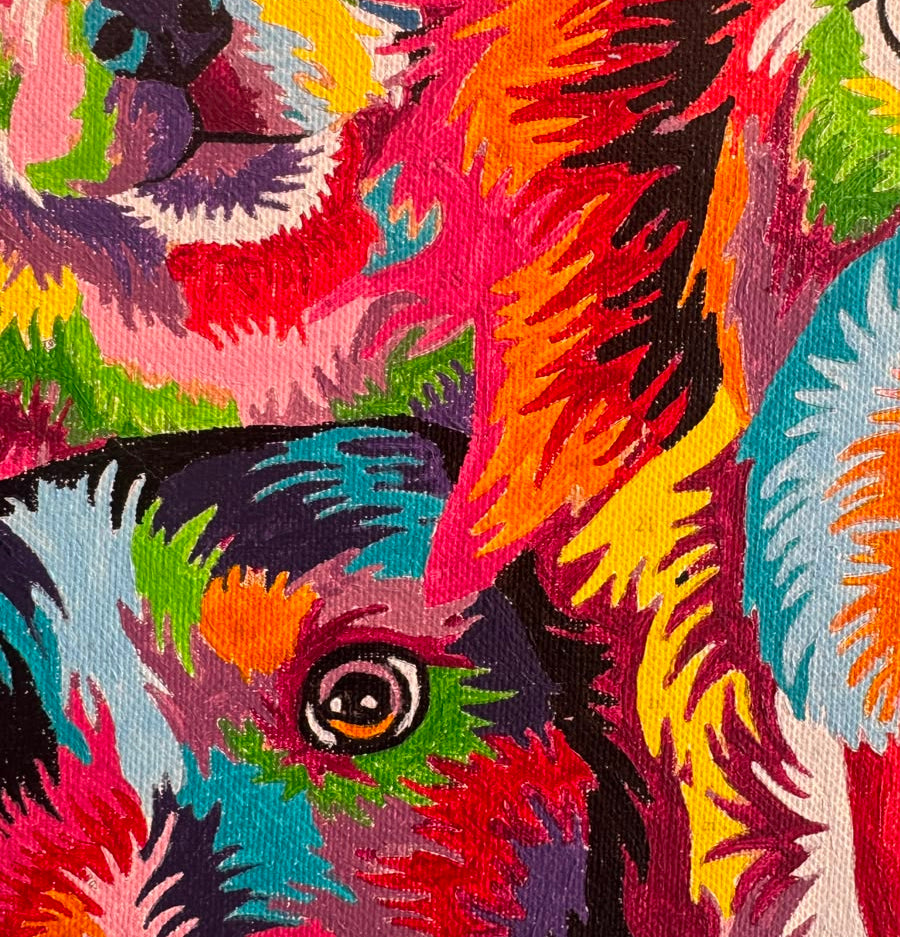 Perro Perrunos- Kit de Pinturas por Números  - Nivel Avanzado