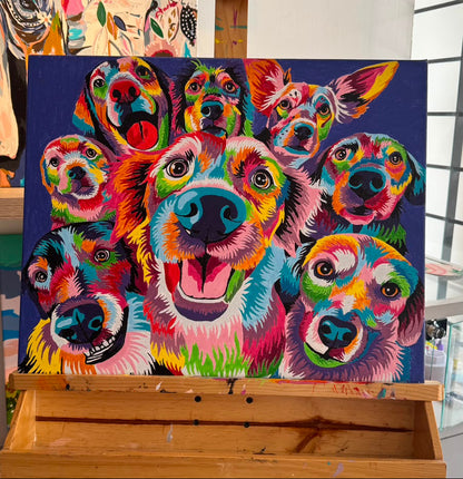 Perro Perrunos- Kit de Pinturas por Números  - Nivel Avanzado