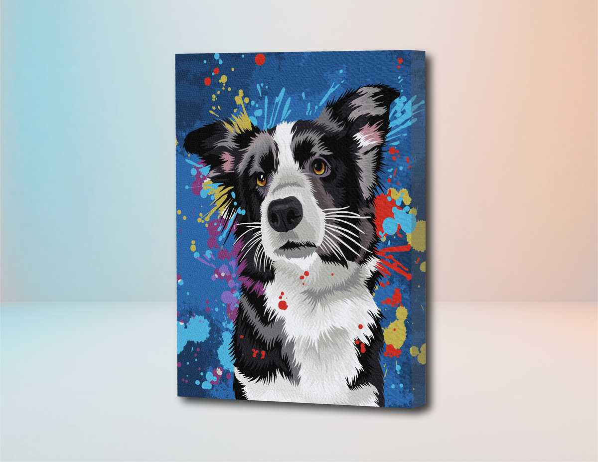 Border Collie - Kit de Pinturas por Números - Nivel Avanzado
