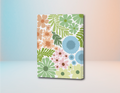 Lienzo con diseño floral en colores verde, azul, marrón y rosa para pintura por números 30x40 cm.