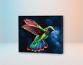 Colibrí Fondo Azul  - Kit Por Diamantes
