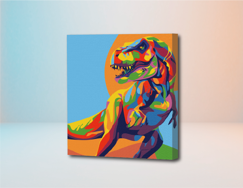 Dinosaurio pintar por números- Kit de Pinturas por Números Paint by numbers  – Pintala Cuadros