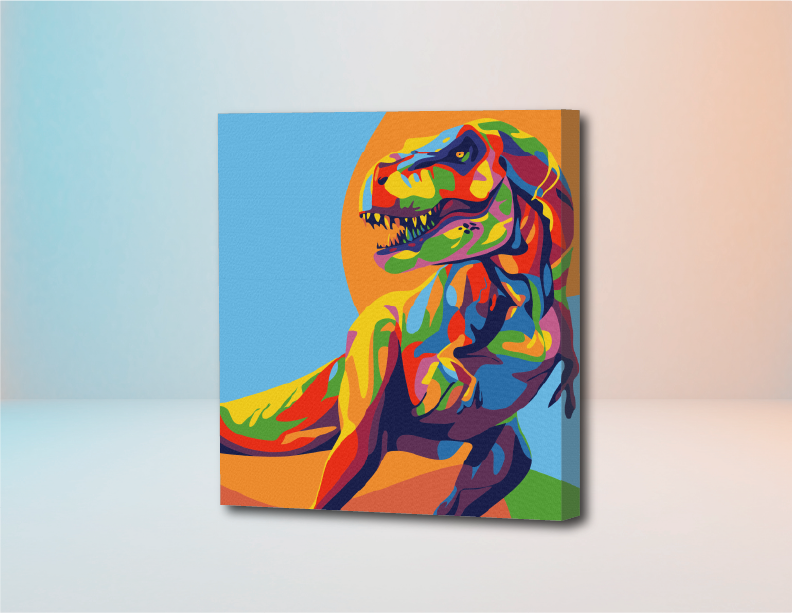40% DE DESCUENTO - Dinosaurio - Kit de Pinturas por Números Para Niños - Nivel Para Principiantes