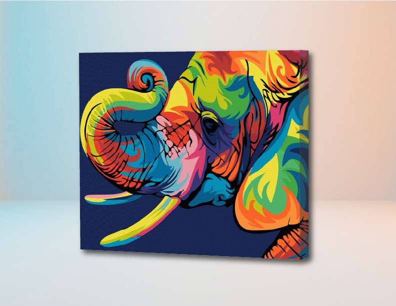 Elefante de lado - Kit de Pinturas por Números