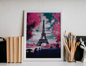 Pintura por números 50x40cm - Torre Eiffel - Ingenio Destreza Mental