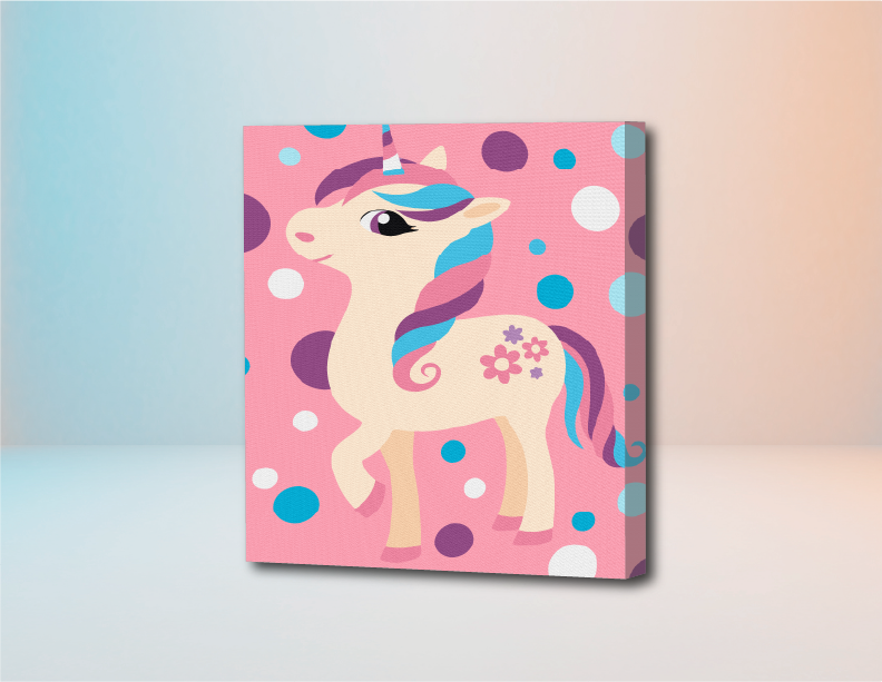 Canvas Unicornios - Pintar por números  3 lienzos de unicornios con  pinturas, pinceles y mucho más – BONNYCO