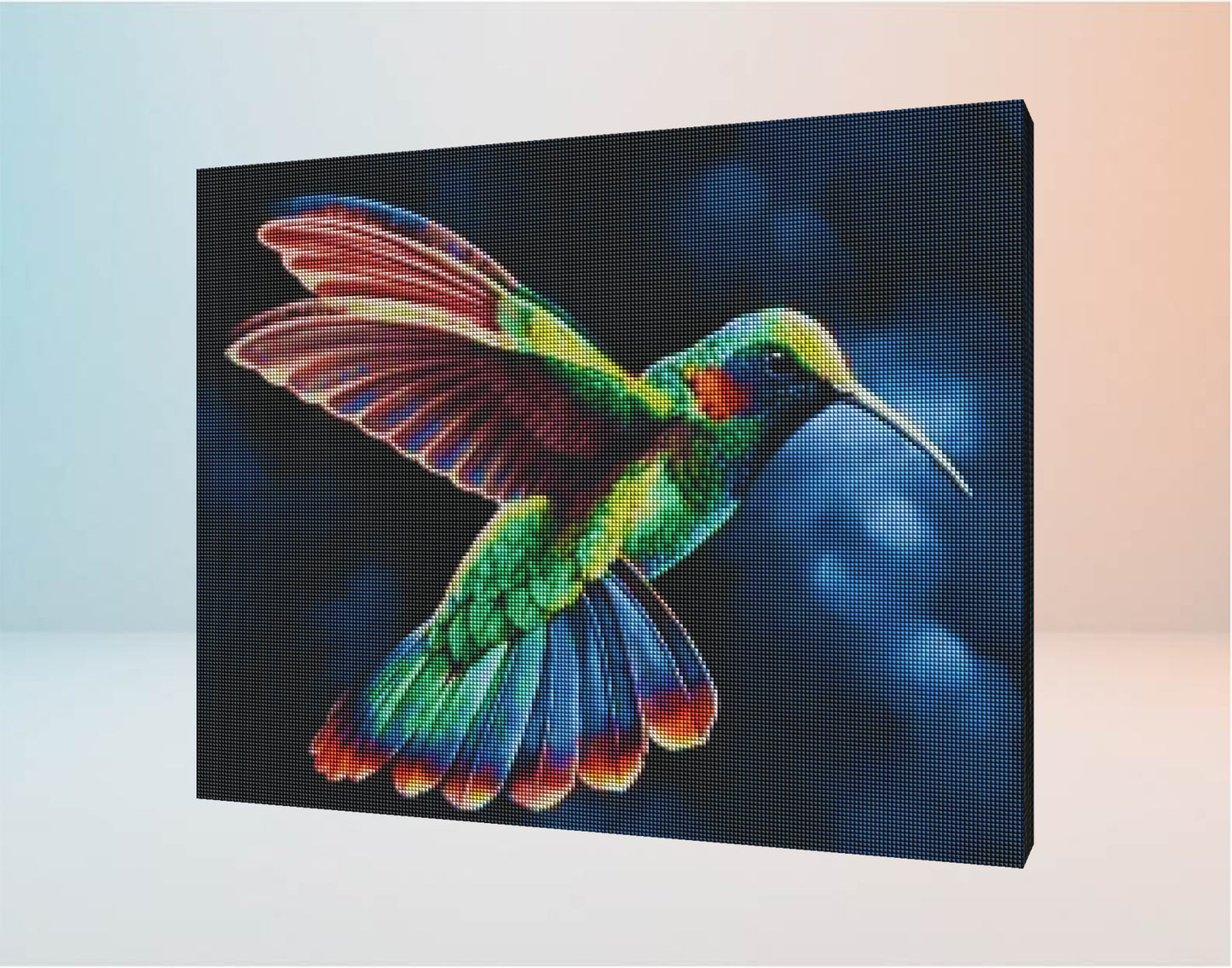 Colibrí Fondo Azul - Kit Por Diamantes